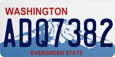 WA license plate ADQ7382