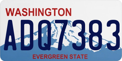 WA license plate ADQ7383