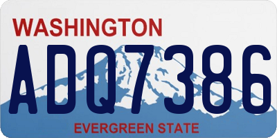 WA license plate ADQ7386