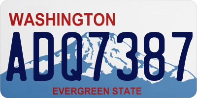 WA license plate ADQ7387