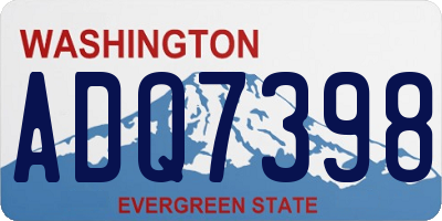 WA license plate ADQ7398