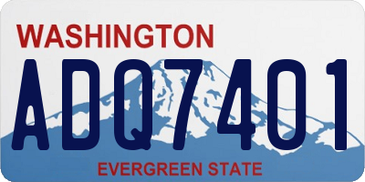 WA license plate ADQ7401