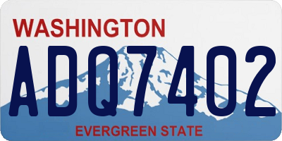 WA license plate ADQ7402