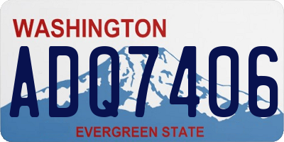 WA license plate ADQ7406