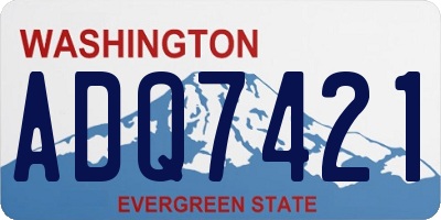 WA license plate ADQ7421