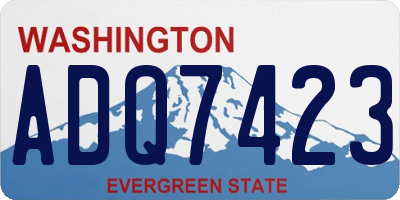 WA license plate ADQ7423