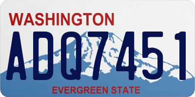 WA license plate ADQ7451