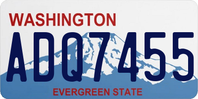 WA license plate ADQ7455