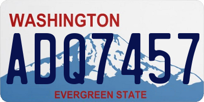 WA license plate ADQ7457