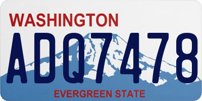 WA license plate ADQ7478