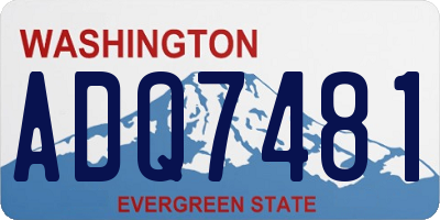 WA license plate ADQ7481