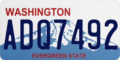 WA license plate ADQ7492