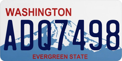 WA license plate ADQ7498