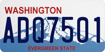 WA license plate ADQ7501