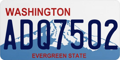 WA license plate ADQ7502