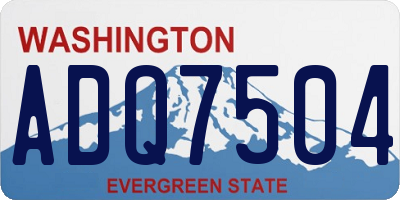 WA license plate ADQ7504