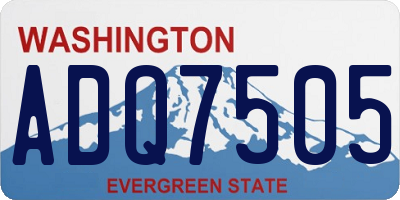 WA license plate ADQ7505
