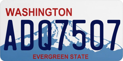 WA license plate ADQ7507