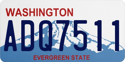 WA license plate ADQ7511