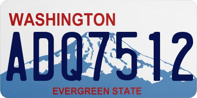 WA license plate ADQ7512