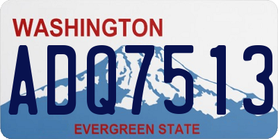 WA license plate ADQ7513