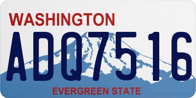 WA license plate ADQ7516