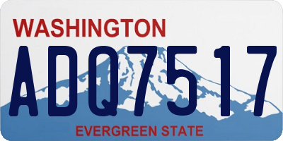 WA license plate ADQ7517