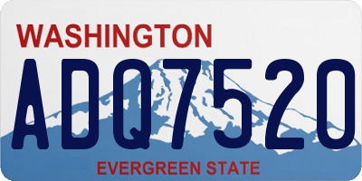 WA license plate ADQ7520