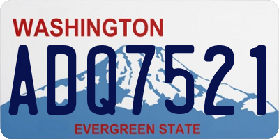 WA license plate ADQ7521