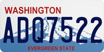 WA license plate ADQ7522