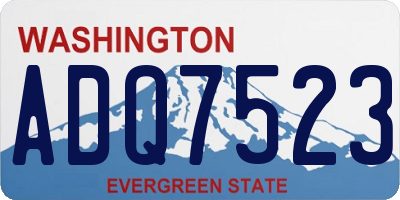 WA license plate ADQ7523