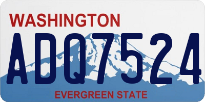 WA license plate ADQ7524
