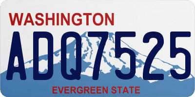 WA license plate ADQ7525