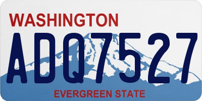 WA license plate ADQ7527