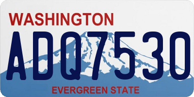 WA license plate ADQ7530