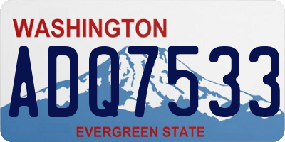 WA license plate ADQ7533
