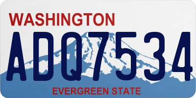 WA license plate ADQ7534