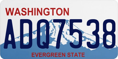 WA license plate ADQ7538