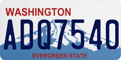 WA license plate ADQ7540