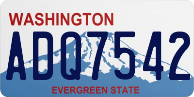 WA license plate ADQ7542