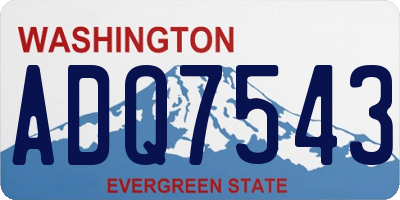 WA license plate ADQ7543