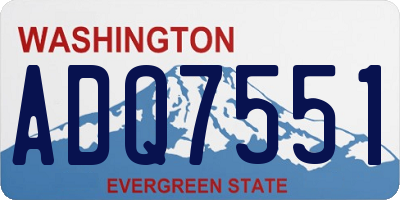 WA license plate ADQ7551