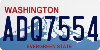WA license plate ADQ7554