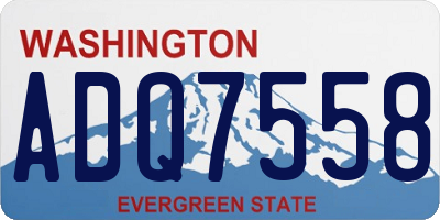 WA license plate ADQ7558