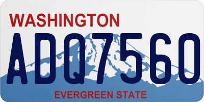 WA license plate ADQ7560