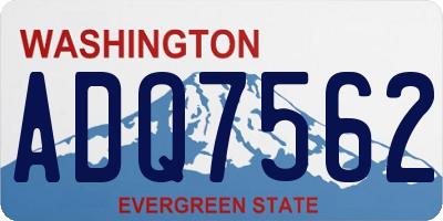 WA license plate ADQ7562