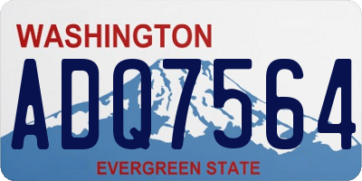 WA license plate ADQ7564