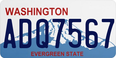 WA license plate ADQ7567