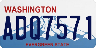 WA license plate ADQ7571