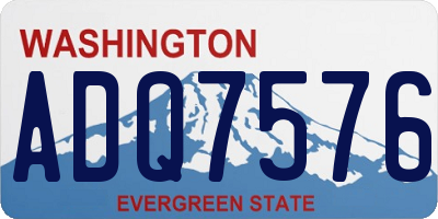 WA license plate ADQ7576